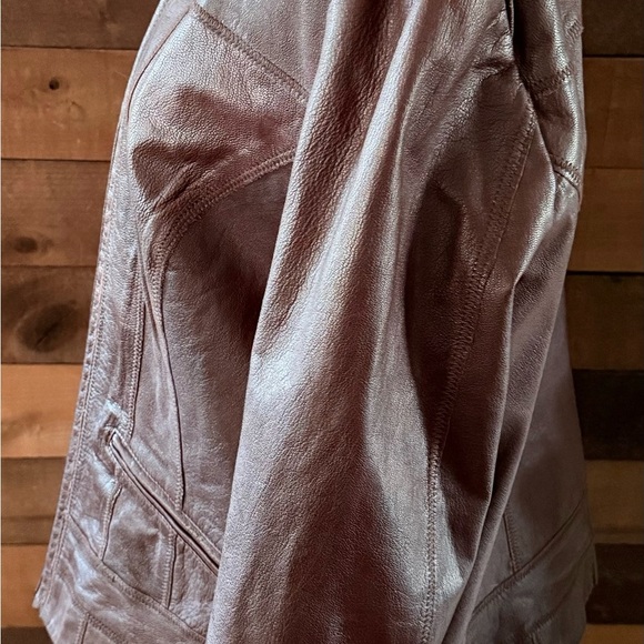 Caslon Brown Leather Jacket - Picture 3 of 8